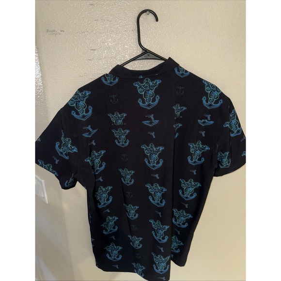 Retro Rifle Shirt Mens XL Glocktopus Black Blue Guns Anchor Octopus Hawaiian - Picture 2 of 2